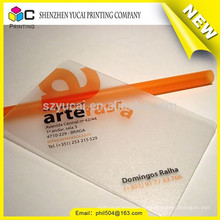 Varnishing transparent business card making